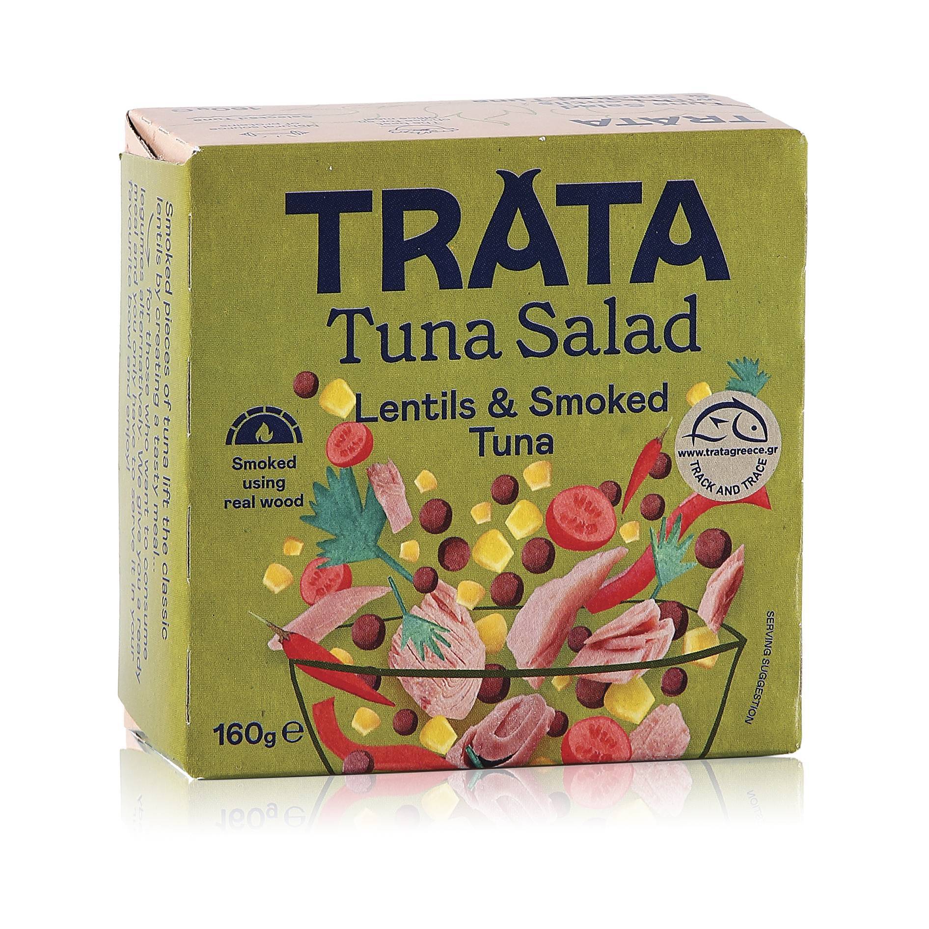 Салат из копченого тунца с чечевицей, TRATA 160г